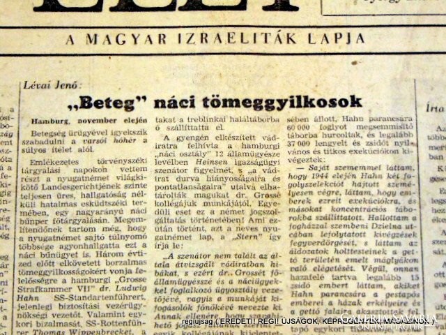 1972 11 15  /  Beteg tömeggyilkosok  /  ÚJ ÉLET  /  Szs.:  12513