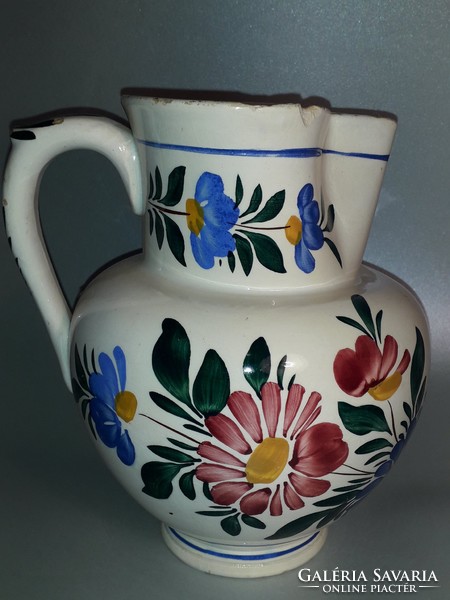 Worth it !! Bélapátfalvi - Pruzsinszky ceramic jug marked wine pouring water jug good spout 19 cm