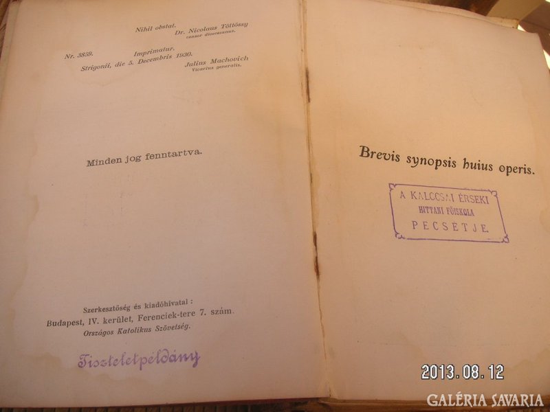 Magyar Katolikus Almanach , 1930  - 1931