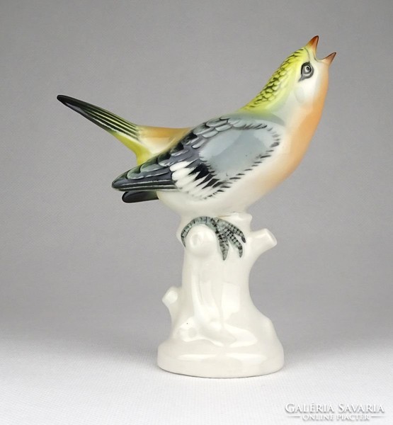 0Y643 Régi Volkstedter porcelán madár figura 13.5 cm