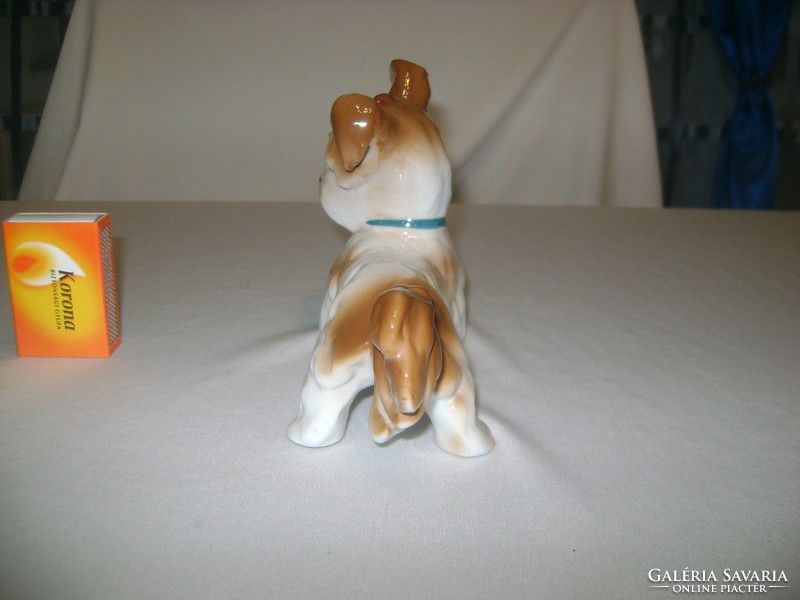 Régi porcelán kutya figura, nipp