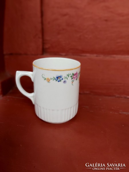 Rare floral, pink Zsolnay skirted mug, collector's beauty rarity, nostalgia piece