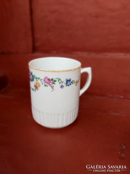 Rare floral, pink Zsolnay skirted mug, collector's beauty rarity, nostalgia piece