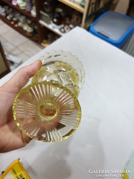 Régi sárga kristály váza 