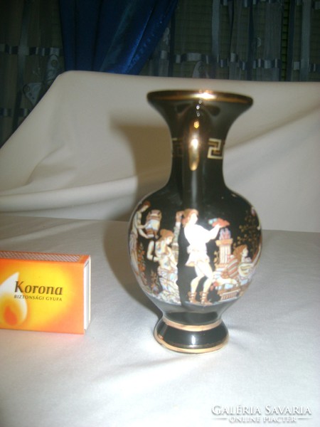 Hand Made,  görög jelenetes váza 24 karátos aranyozással