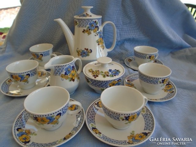 Beautiful 6-person mocha set from the 50s-60s, unused