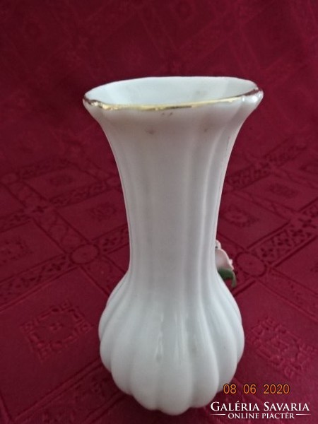 Német porcelán váza, rózsa mintával, magassága 11 cm. Vanneki!