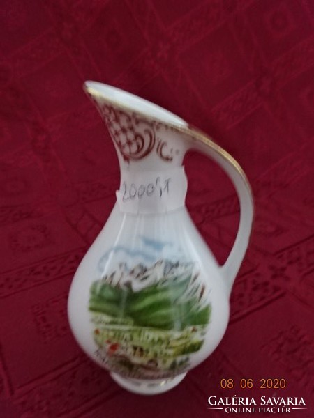 Plankenhammer Floss Bavaria német porcelán mini váza. 10 cm magas. Ramsau-Dachstein-i emlék. Vanneki