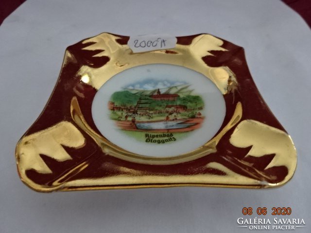 Eigl quality porcelain Austria, ashtray with gilded edge. A memory from Alpenbad. Vanneki!