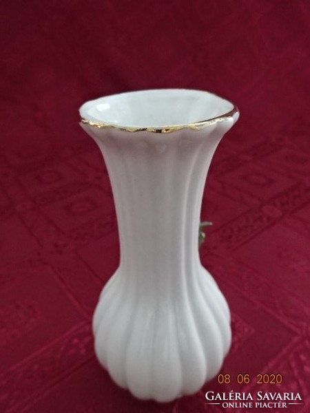 Német porcelán váza, rózsa mintás, magassága 11 cm. Vanneki!