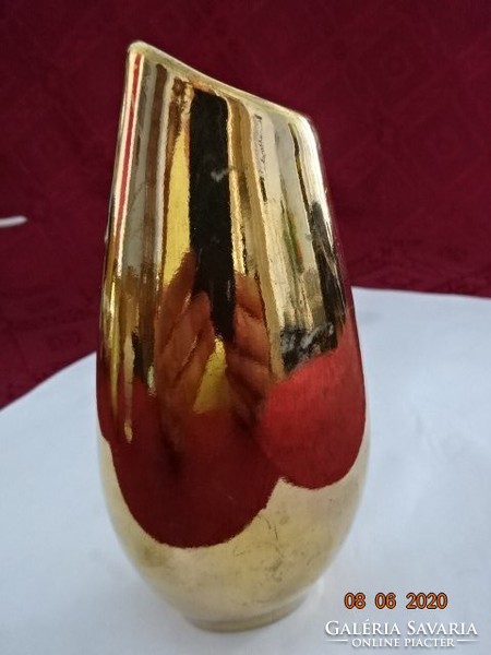 EIGL minőségi  porcelán Ausztria, aranyozott váza, karnten emlék. Vanneki!