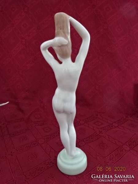 Aquincumi  porcelán figurális szobor. A fésülködő nő, magassága 26 cm. Vanneki!  Jókai