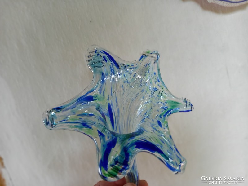 57 Kézzel készült Waldglashütte Erpentrup üveg virág 23x17 cm 
