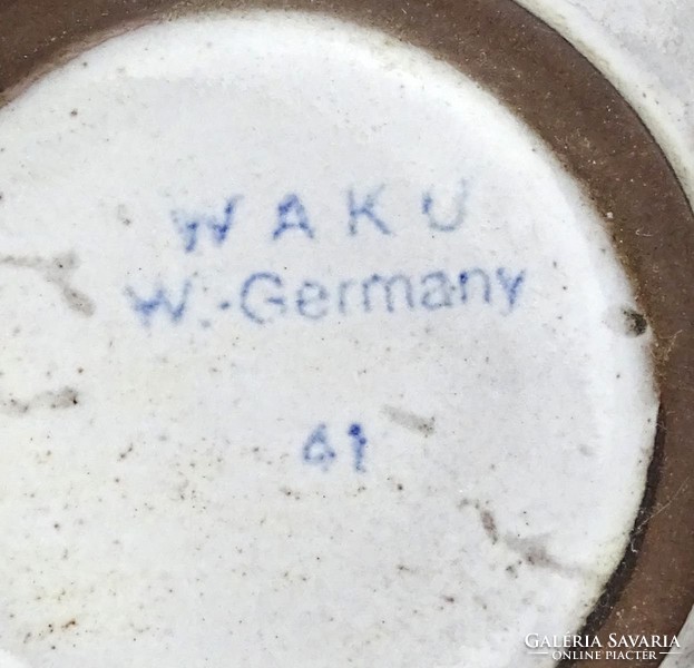 1B362 Régi kisméretű német WAKU kerámia tálka leveses tál