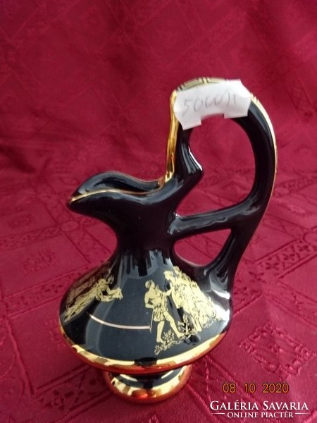 Greek porcelain jug with gold decoration. Its height is 13 cm. He has!