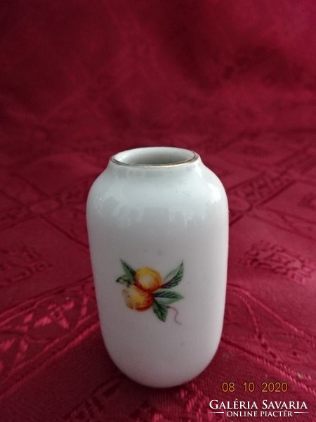 Hollóháza porcelain mini vase, yellow flowers, height 5.5 cm. He has! Nice!