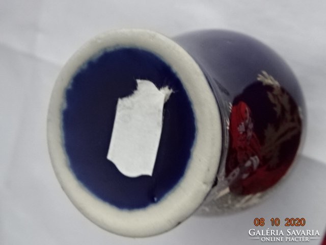 Japán porcelán váza, kobalt kék, magassága 7,5 cm. Vanneki!