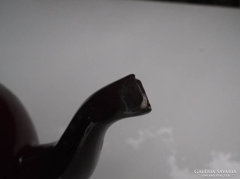 KANNA - zománcos 0,5 liter - csokoládé színű kanna - csőrén pici lepattanás fotózva