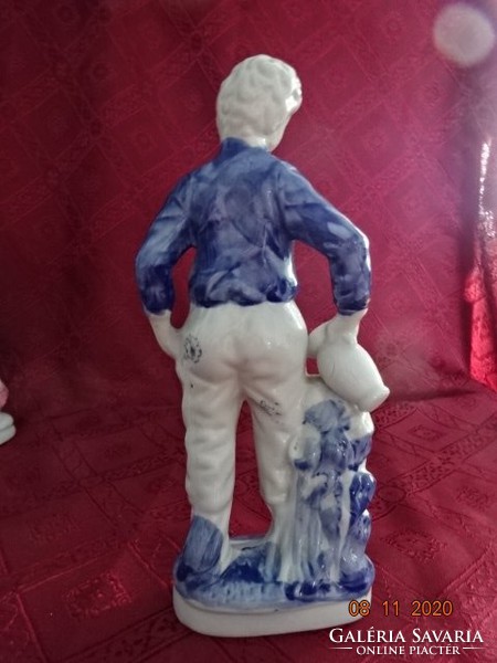 Porcelán figura, a vízhordó fiú, magassága 23,5 cm. Vanneki!