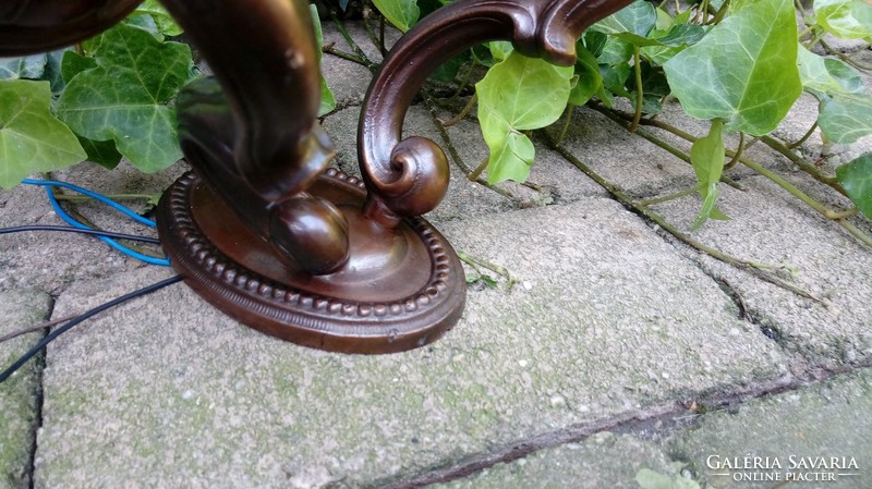 Antique style cast copper wall arm pair for sale