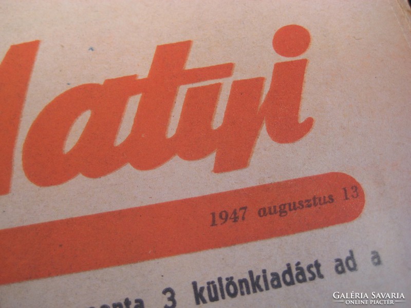 Matyi Ludas 1947, Aug. 13, Good condition