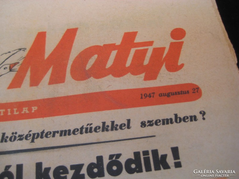 Matyi Ludas 1947, Aug. 27,. Good condition