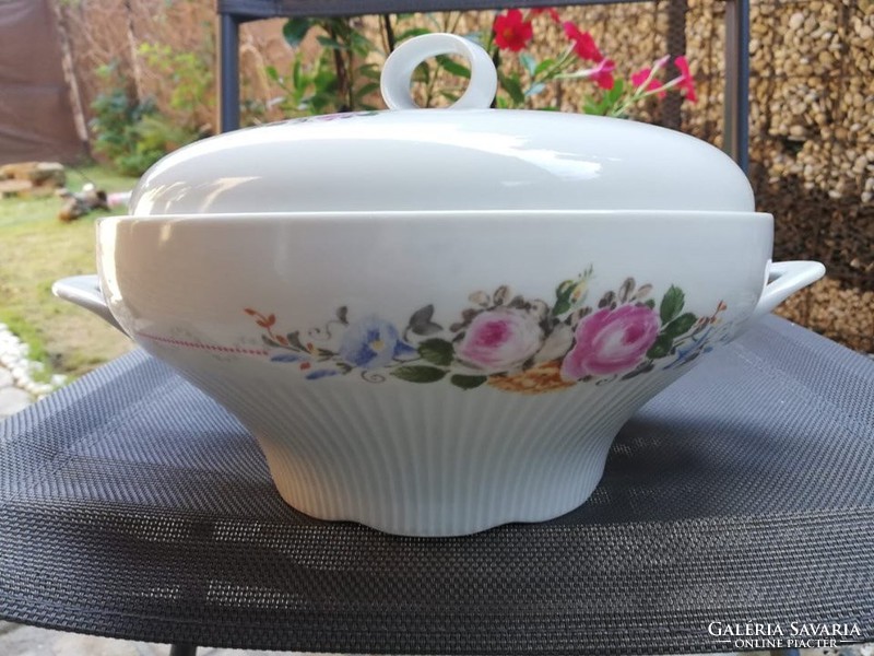 Luxurious large bowl with lid, serving dish,