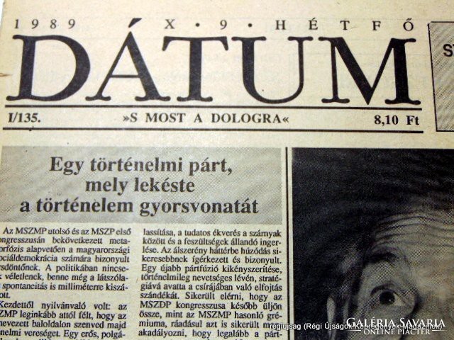 1989 10 9  /  Egy történelmi párt, mely lekéste a történelem gyorsvonatát Nyers Rezső Szs.:  16781