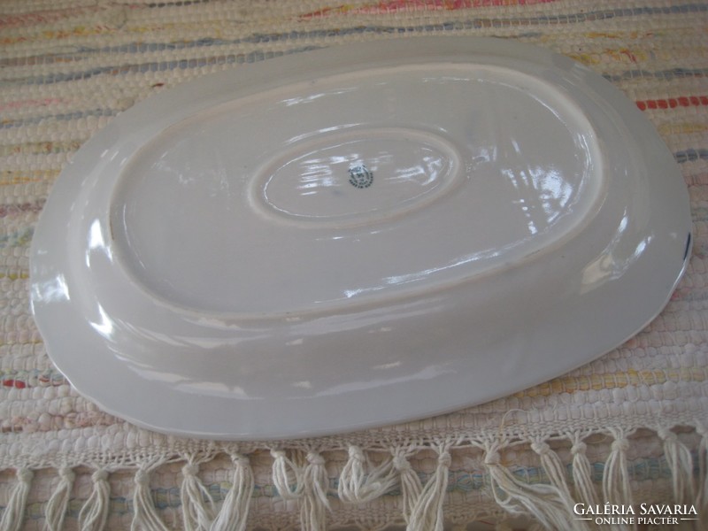 Oval porcelain bowl from Cluj-Napoca with beautiful aqua underwater decor