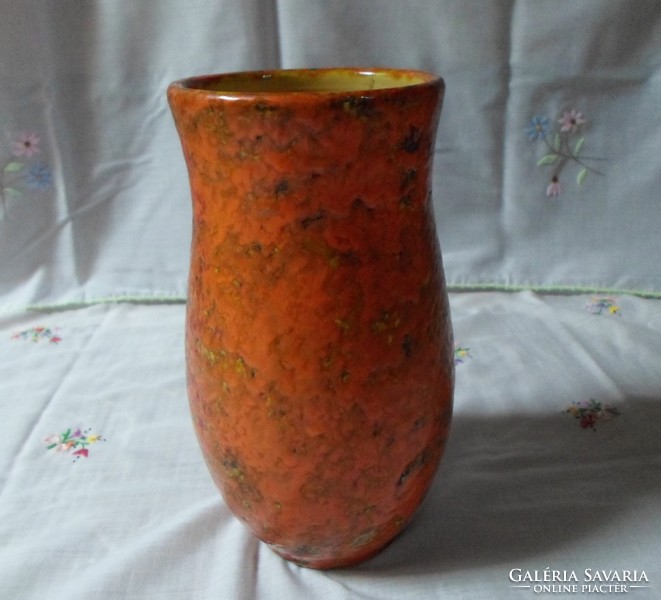 Tófej ceramic vase 2. (Large, orange, retro)