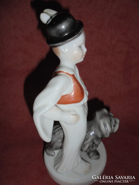 Herendi porcelán figura kutyussal