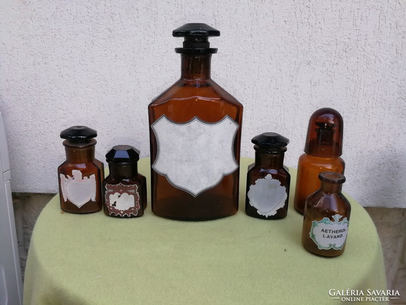I got it down! Antique, old apothecary, pharmacy bottles! 10 pcs + 1 gift!