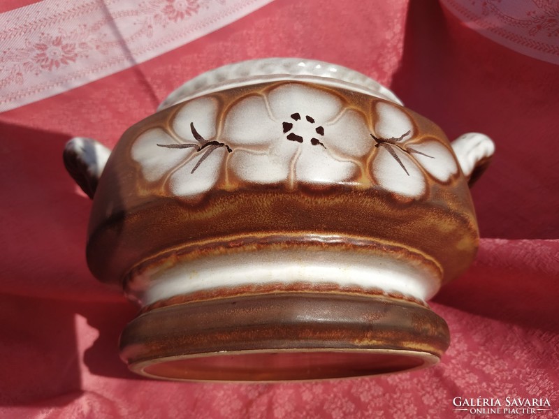 Beautiful ceramic soup bowl with lid