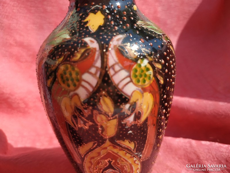 Paradicsom madaras  keleti kézzel festett váza