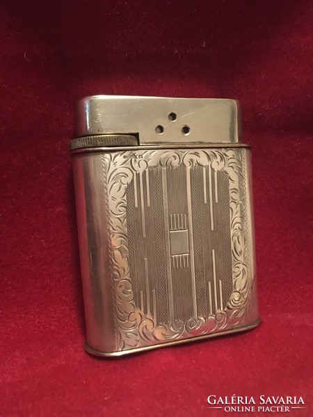 Cigarette lighter /self-lighter/giant!! Antique /1930/ silver /900/ sterling gasoline/lighter