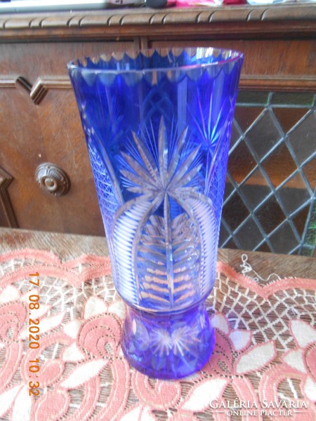 Kék kristály váza 35 cm