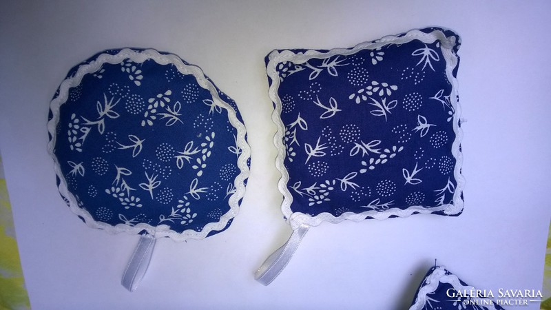 Lavender in a blue dye bag, decorative pillow