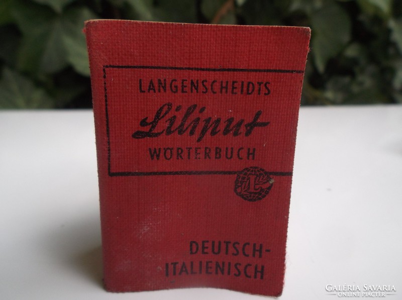 Könyv - MINI - LILIPUT -  régi - Német - Olasz szótár - 5 x 3,5 x 1,8 cm - hibátlan