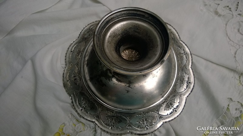 -Antique bieder rose silver-plated serving-table centerpiece
