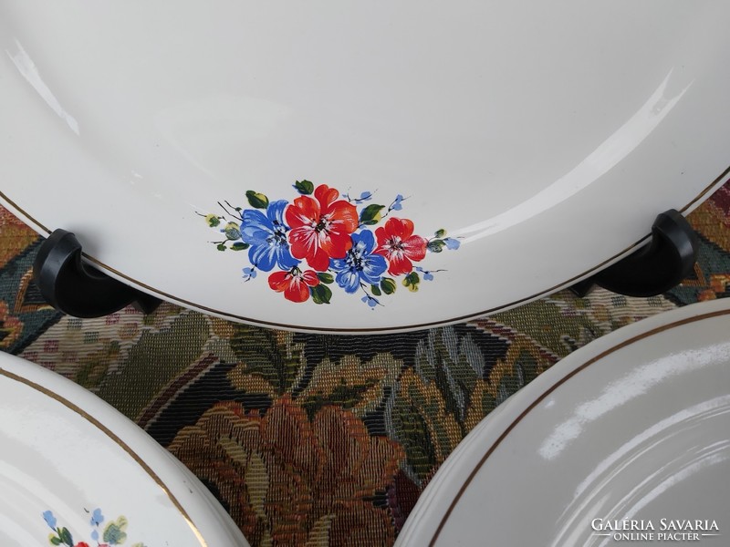 10 db  Gránit virágos  tányérok, lapostányér, tányérkészlet, nosztalgia darab, paraszti dekoráció