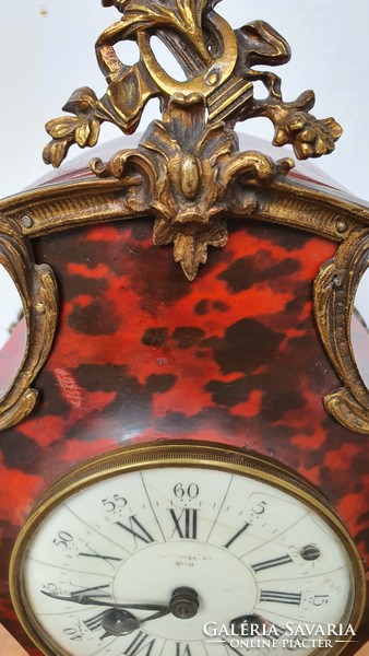 Boulle jellegű antik asztali óra
