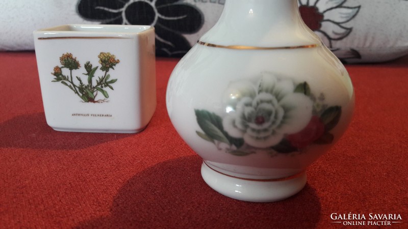 Two small porcelains: a vase + a bowl