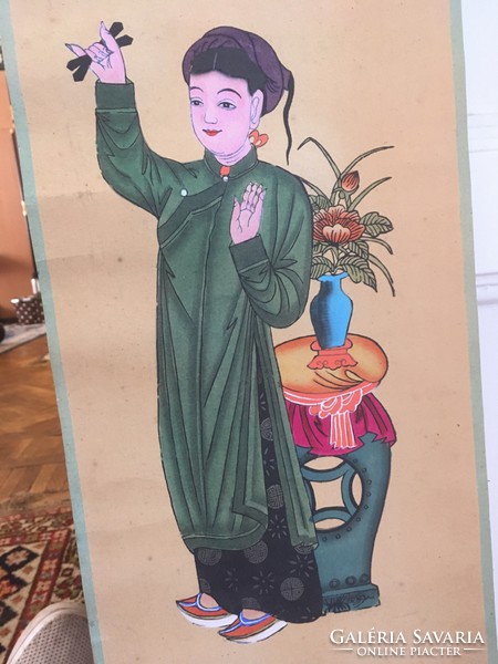 Meseszép Kézi festésű buddhista emlék az 1960-as évekből Vietnamból