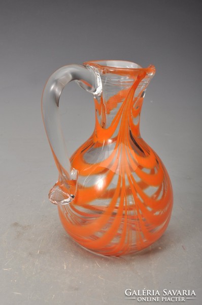 Antique jug, blown, broken, handmade.