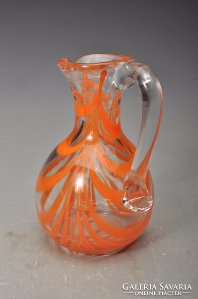 Antique jug, blown, broken, handmade.