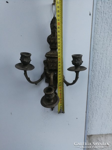Wall candlestick sculpture, empire head decoration, for wall arm! With a decorative candle! Bronze statue