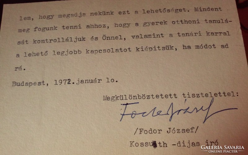 Fodor József:Nagy szelekben + írógéppel írt levél borítékban!!!