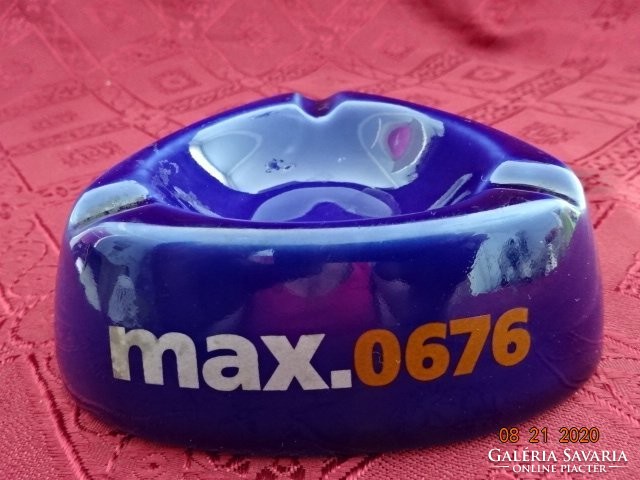 Cobalt blue German porcelain ashtray, max. 0676 With caption. Its diameter is 10 cm. He has!