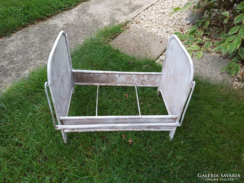 Old metal toy cot, bed, piece of nostalgia