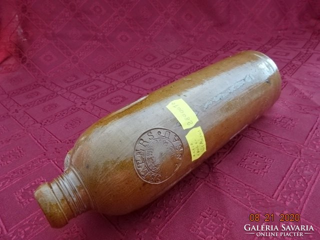 Antique salt glazed ceramic bottle. It is from the 1800s. He has!